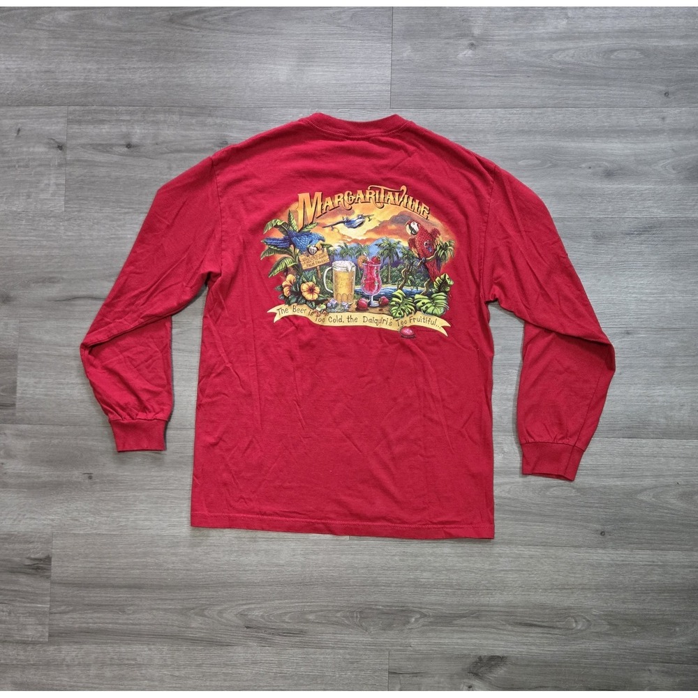 Vintage Margaritaville Jimmy Buffet Long Sleeve T Shirt 2003 Y2K Mens Large Red